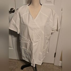 Scrubstar White Womens Scrub Top